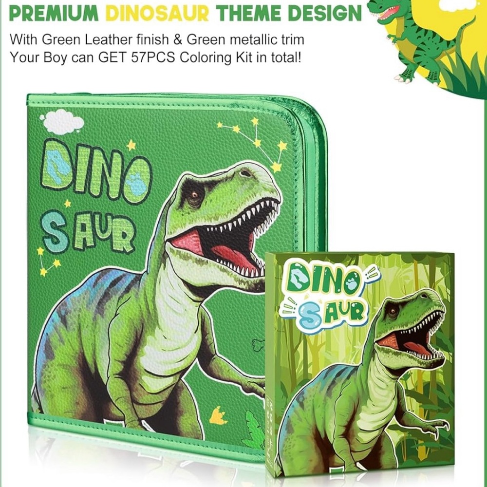 Dinosaur Pencil Case and Stationary 57 pieces